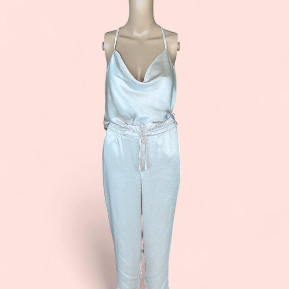 White satin cowl neck two